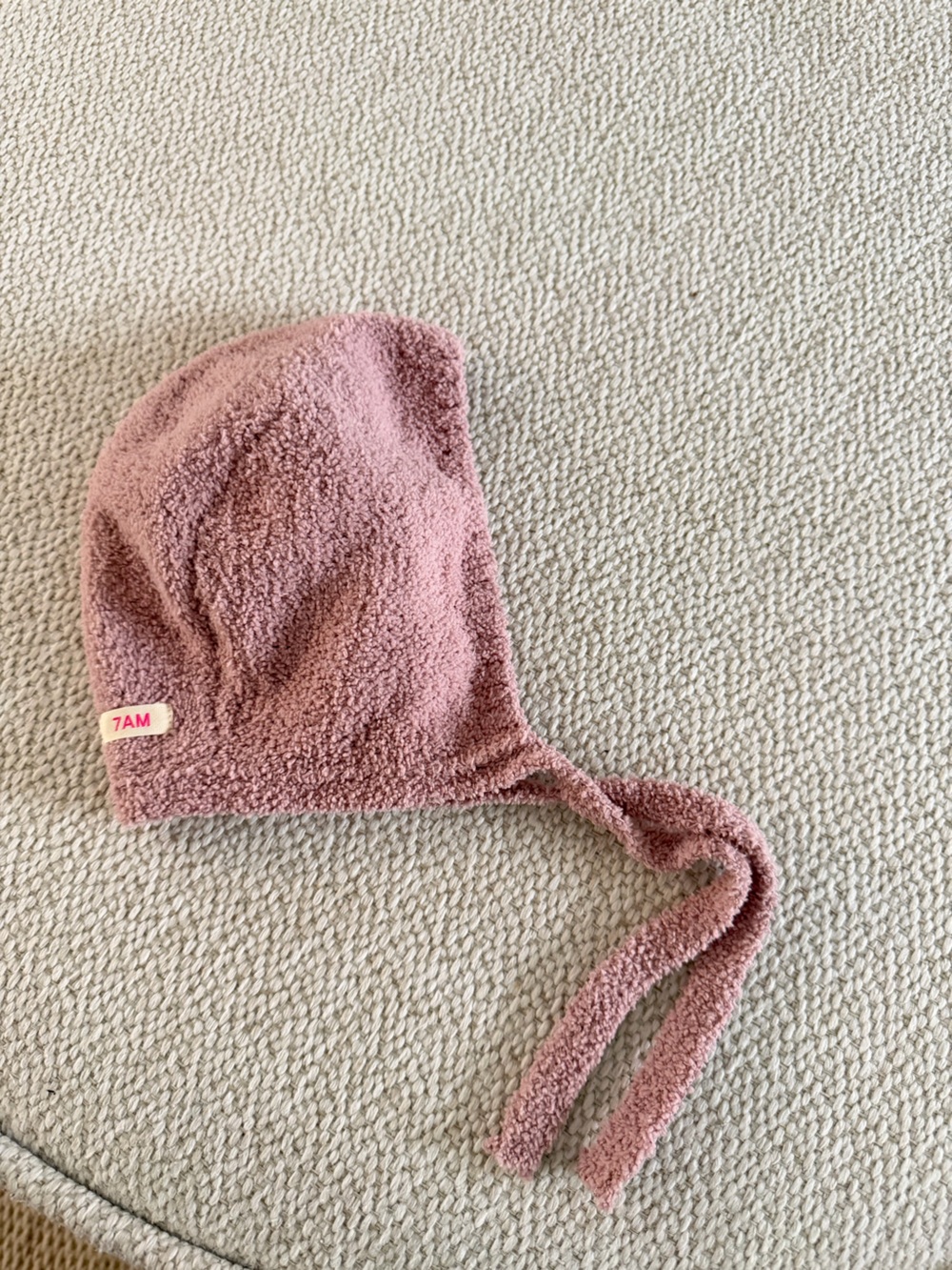 7AM Enfant Mauve Fuzzy Baby Bonnet